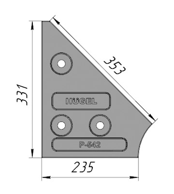 Р-542(S) (CLB20.8.3.3-2; 12292573) Торцевой бронелист средний SANY (CLB20)
